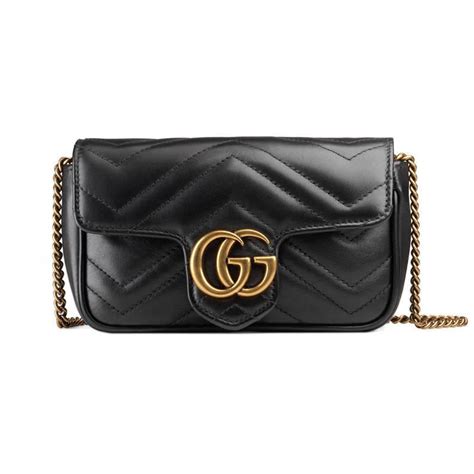 gucci gg marmont matelasse super mini bag black